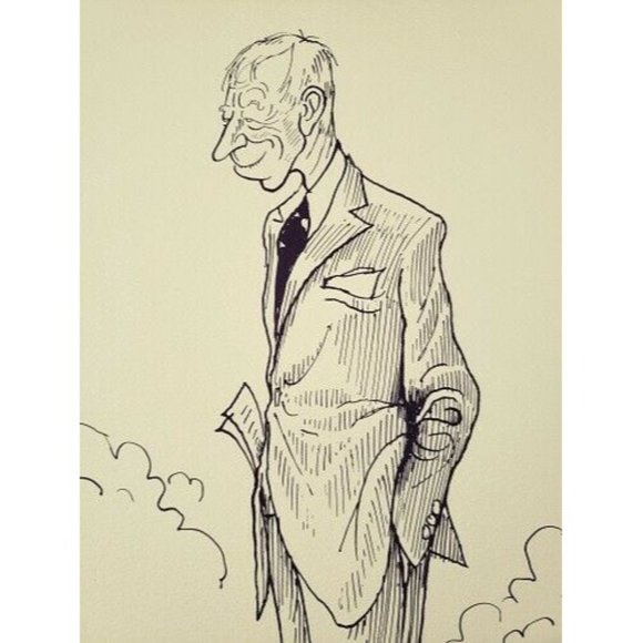 Equestrian Caricature 1970's Taylor Hardin 14" x 17" Art Print #72 Bellocq - Picture 2 of 3